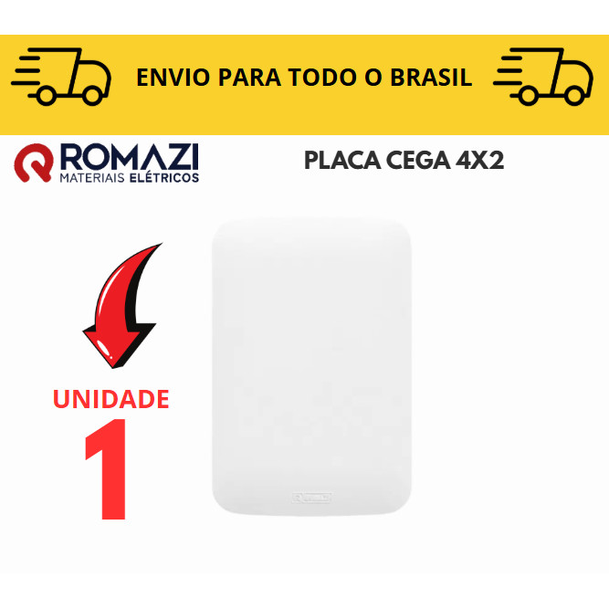 Placa Cega 4x2 10A canoa romazi e Interruptores linha canoa romazi / 20A / Paralelo / Tomada
