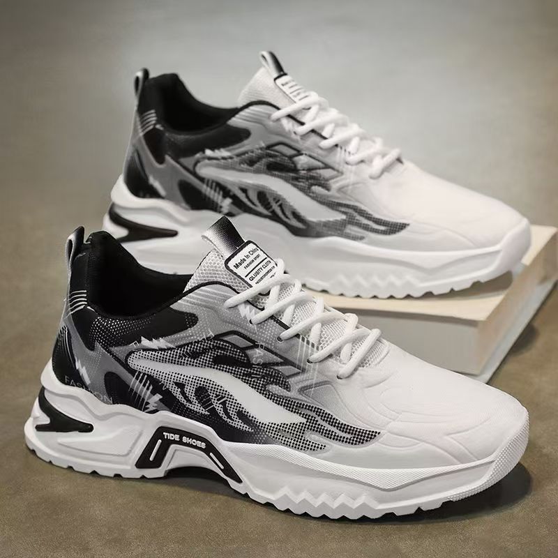 Sapatos masculinos inverno novo estilo All-Match adolescente de sola grossa Casual pai sapatos masculinos malha respiráv