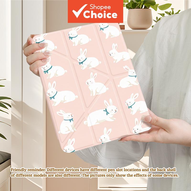 Capa traseira transparente com estojo tri-dobrado para iPad 7a/8a/9a geração 10,2 e iPad 10a geração, perfil fino com