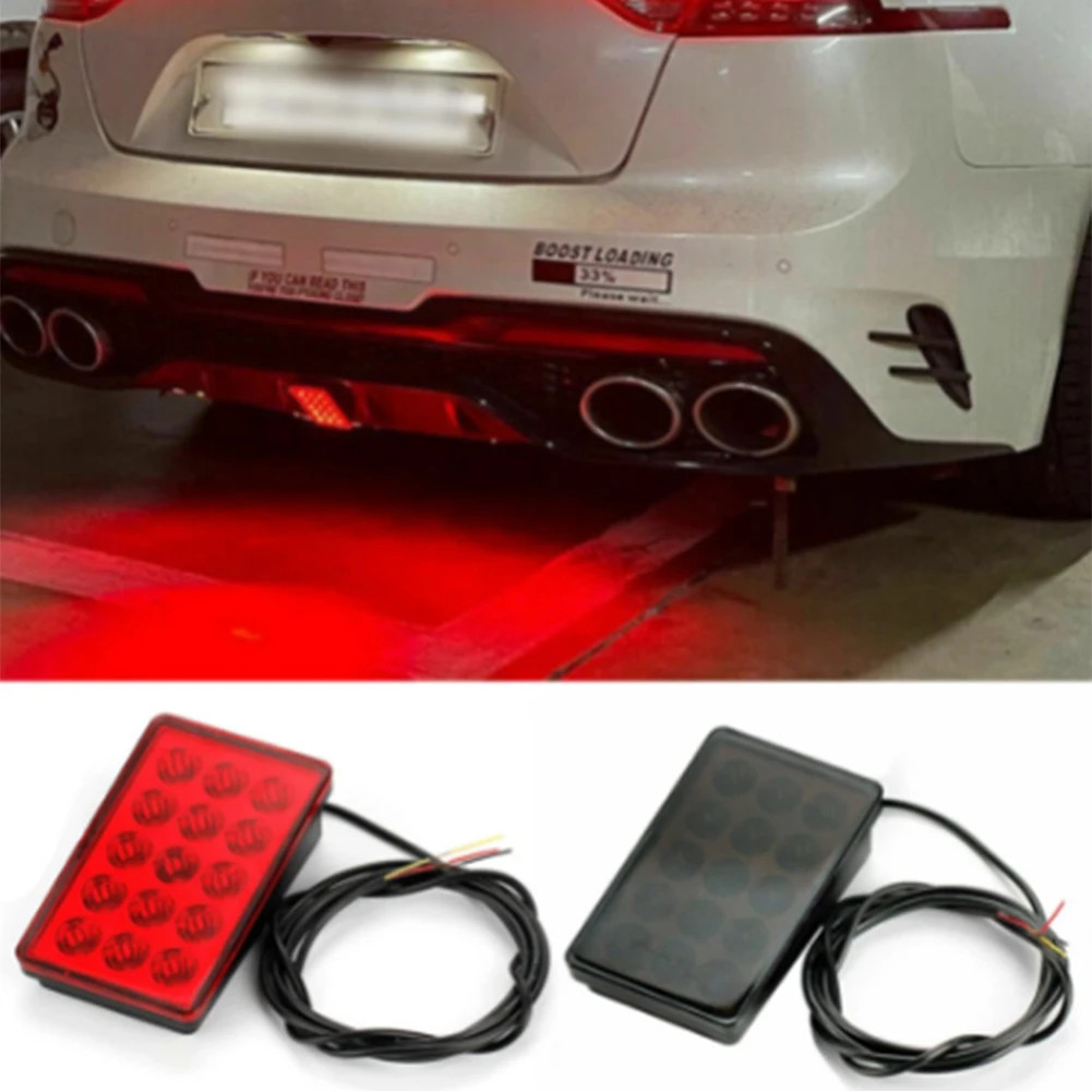 F1 Estilo Led Luzes Piloto De Freio 12V 15led Traseiras Flash Automático Aviso Parada Reversa Lâmpadas Sinal Segurança P