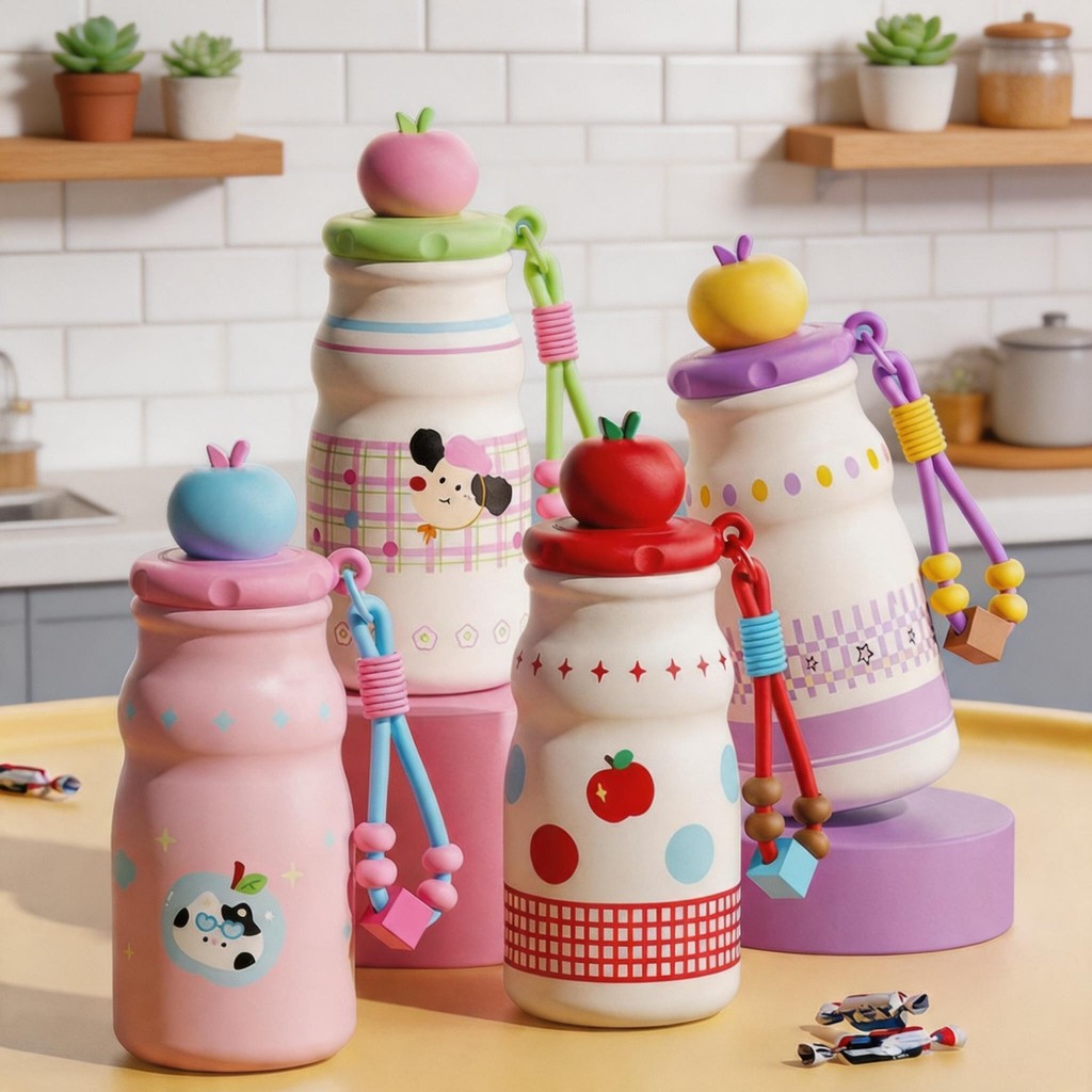 Copo Térmico Infantil 480ml Mini Portátil Mantém Quente e Frio Tampa Fofa MARAVILHA