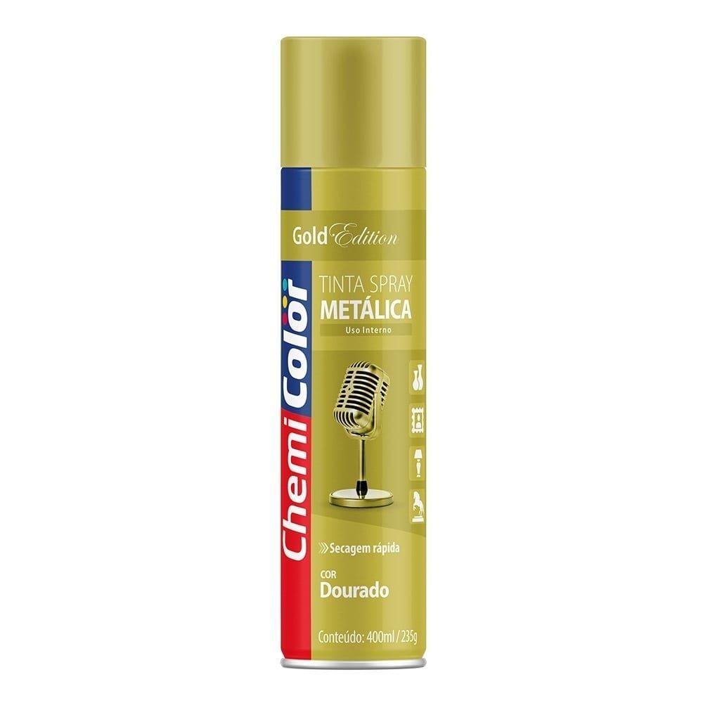 Tinta Spray Chemicolor Metálica Dourada 400ml