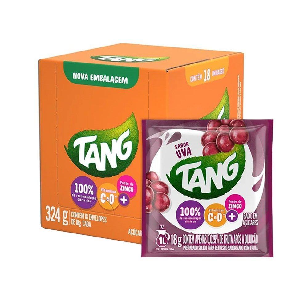 Refresco em Pó Tang Uva 18g - Caixa com 18 Unidades