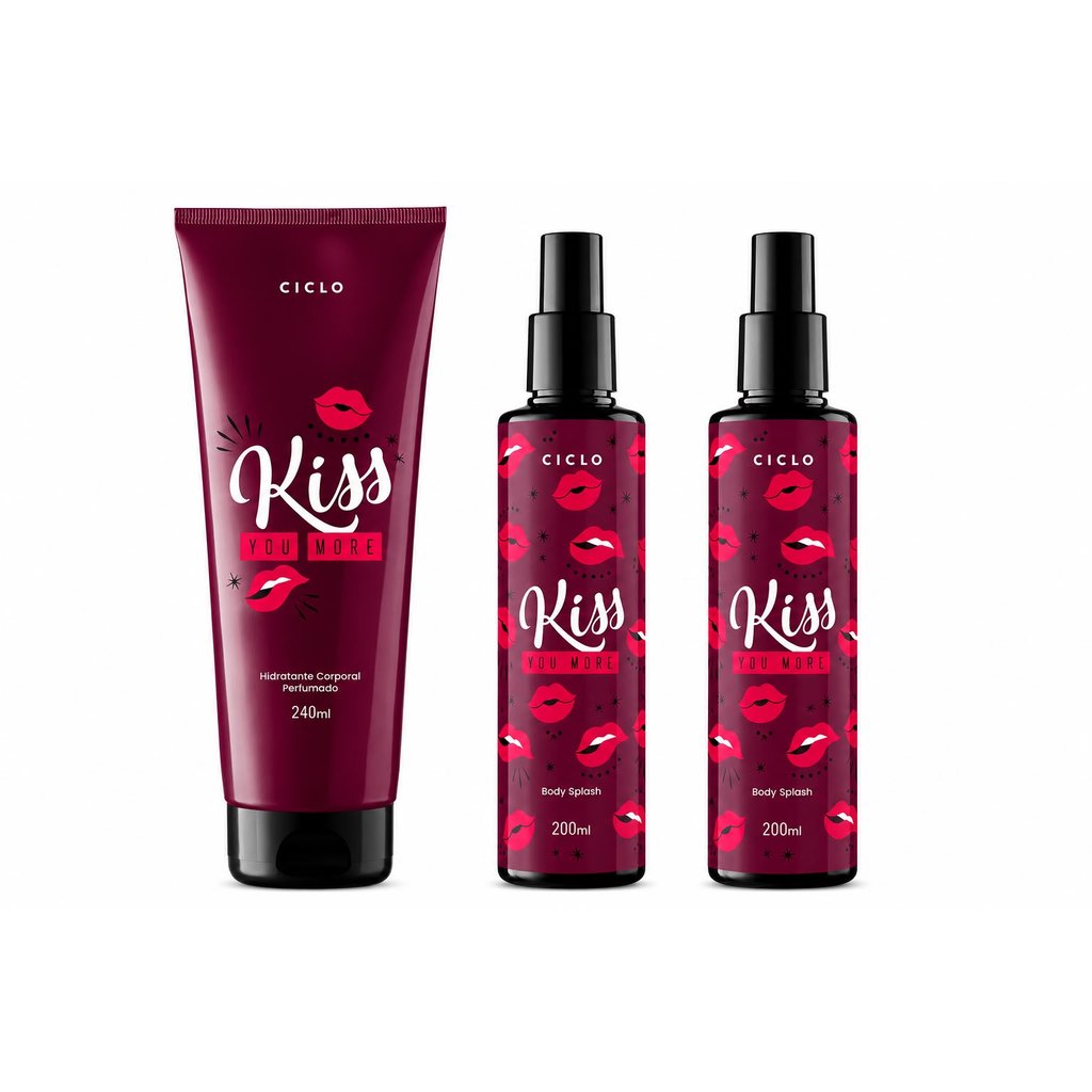 KIT CICLO 2 BODY SPLASH KISS YOU MORE 200ML + HIDRATANTE CORPORAL PERFUMADO KISS YOU MORE 240ML