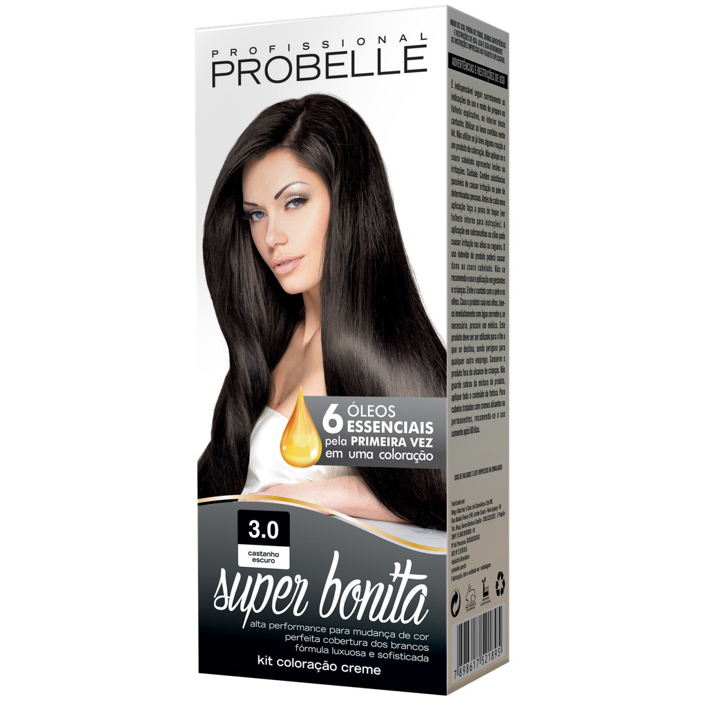 Coloração Super Bonita 50g - 3.0 Castanho Escuro Probelle PROMOÇÃO