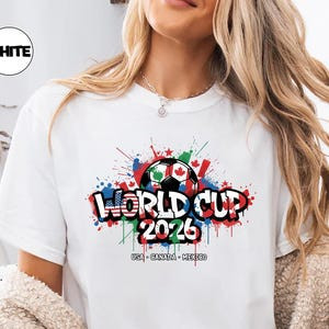 Camiseta Masculina Feminina Oversized Estampa Grafite Bola Futebol Copa do Mundo 2026 EUA Canadá México T-shirt