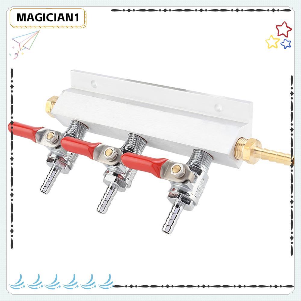 Distribuidor De Gás De Cerveja MAGICIAN , Divisor De CO2 De Barril Fechado Independente De 3 Vias , Válvulas De Retenção