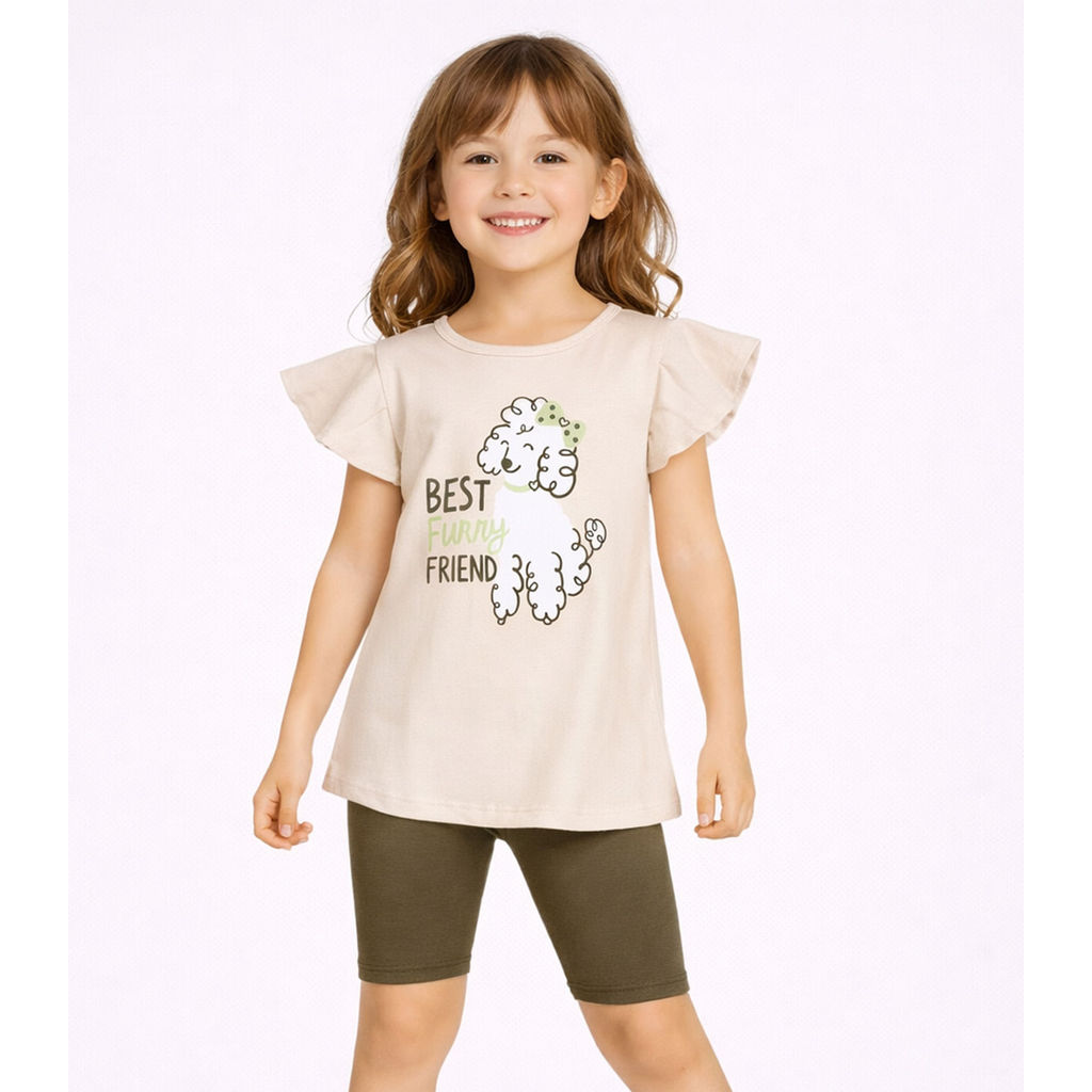 Conjunto Infantil Blusa Com Short Ciclista Select Verde