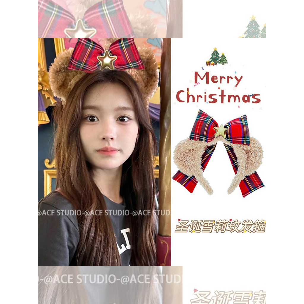 Natal Shirley rosa bandana bonito duffy duffy urso parque de diversões foto bandana Headwear Disney acessórios para o ca