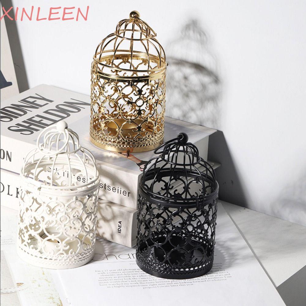 XINLEEN Lanterna De Pássaro Tealight , Suporte De Vela De Gaiola De Arte Em Ferro Forma , Castiçal De Metal Decorativo