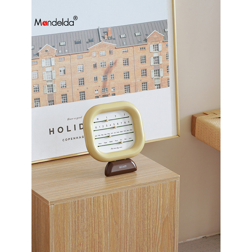 Mandelda marca coreana estilo creme criativo calendário perpétuo mesa decoração entrada calendário decoração