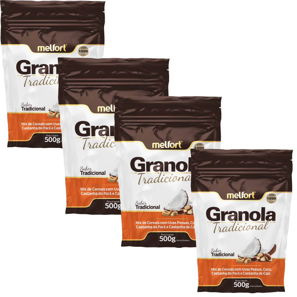 Granola Tradicional 1,5 Kg Mix De Cereais Com Uvas Passas, Coco, Castanha do Pará e Castanha de Cajú