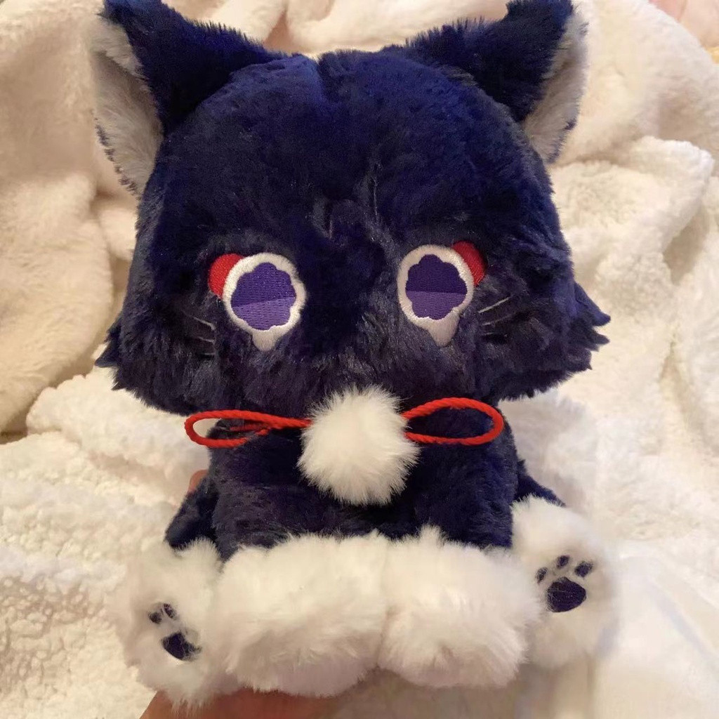 Boneco de Pelúcia Fofo do Gato Scaramouche de Anime, 22cm, Genshin Wanderer, Brinquedo de Pelúcia para Cosplay de Animal