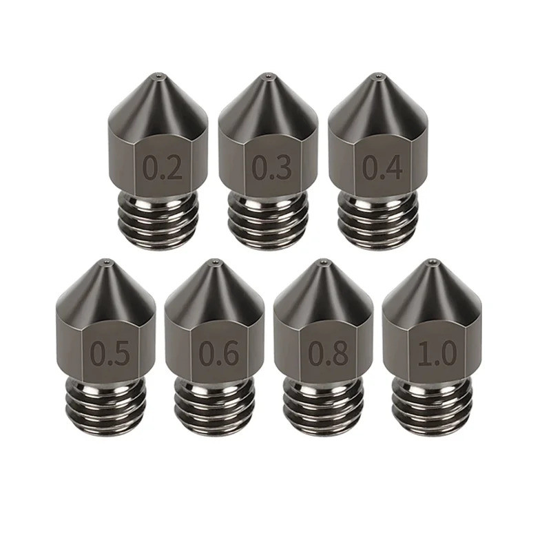 Bico de Aço Endurecido MK8 de 1,75mm para Impressora 3D, Cabeça de Impressão Extrusora para Anet A8 A8+ Ender 3 3S Pro V