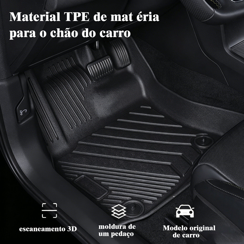 Adequado para Geely EX2 Tapete para pés de carro TPE totalmente cercado antiderrapante