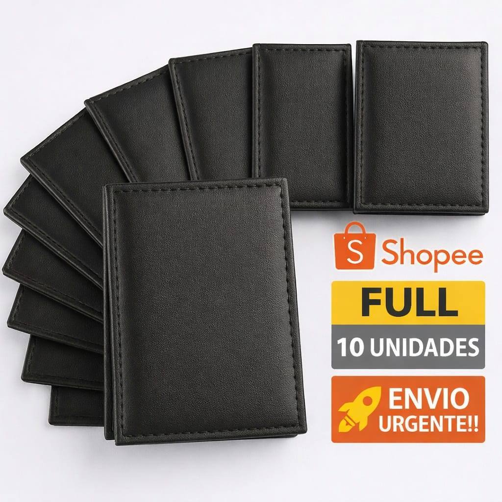 KIT Carteira Slim Masculina Couro 5 ,10 ou 20 Unidades - Porta Cartão Lembrança Padrinhos Formatura