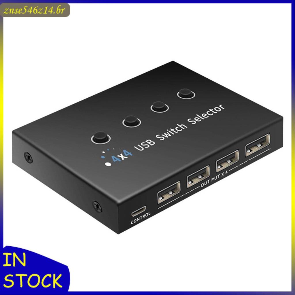 [Rbw] 4 Em 4 Saídas KVM Usb 2.0 Switch Hub Adaptador Impressora Splitter Switcher Para PC Laptop Teclado Mouse Monitor