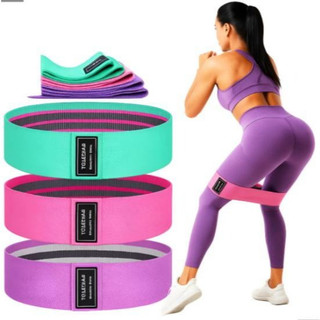 kit 3 Faixas Elástica de Resistência para yoga Pilates Treino Academia