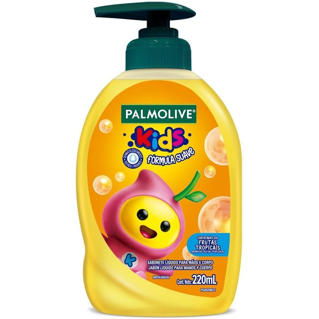 Sabonete Líquido Infantil Palmolive Kids Frutas Tropicais Com 220ml
