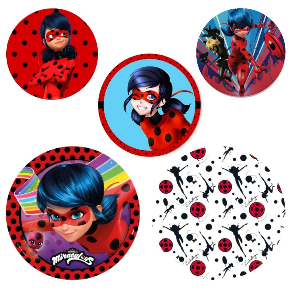 24 PRATO BOLO FESTA LADYBUG DE PAPEL 18 CM REGINA (CHOCO)