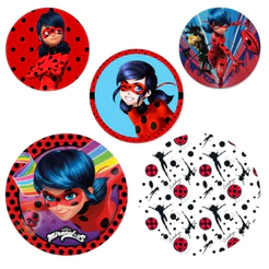 24 PRATO BOLO FESTA LADYBUG DE PAPEL 18 CM REGINA (CHOCO)