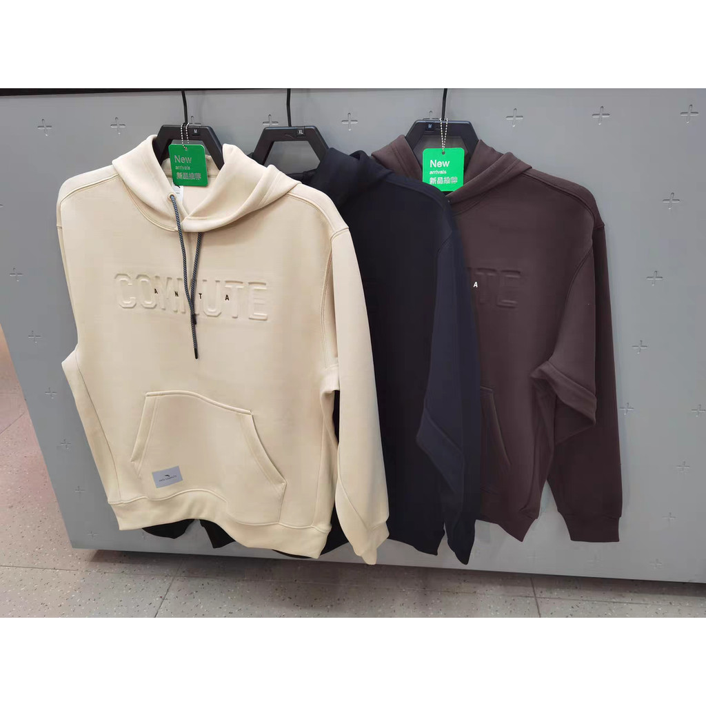 Anta moletom masculino com capuz primavera outono confortável Casual pulôver com capuz de malha Top esportivo152517735