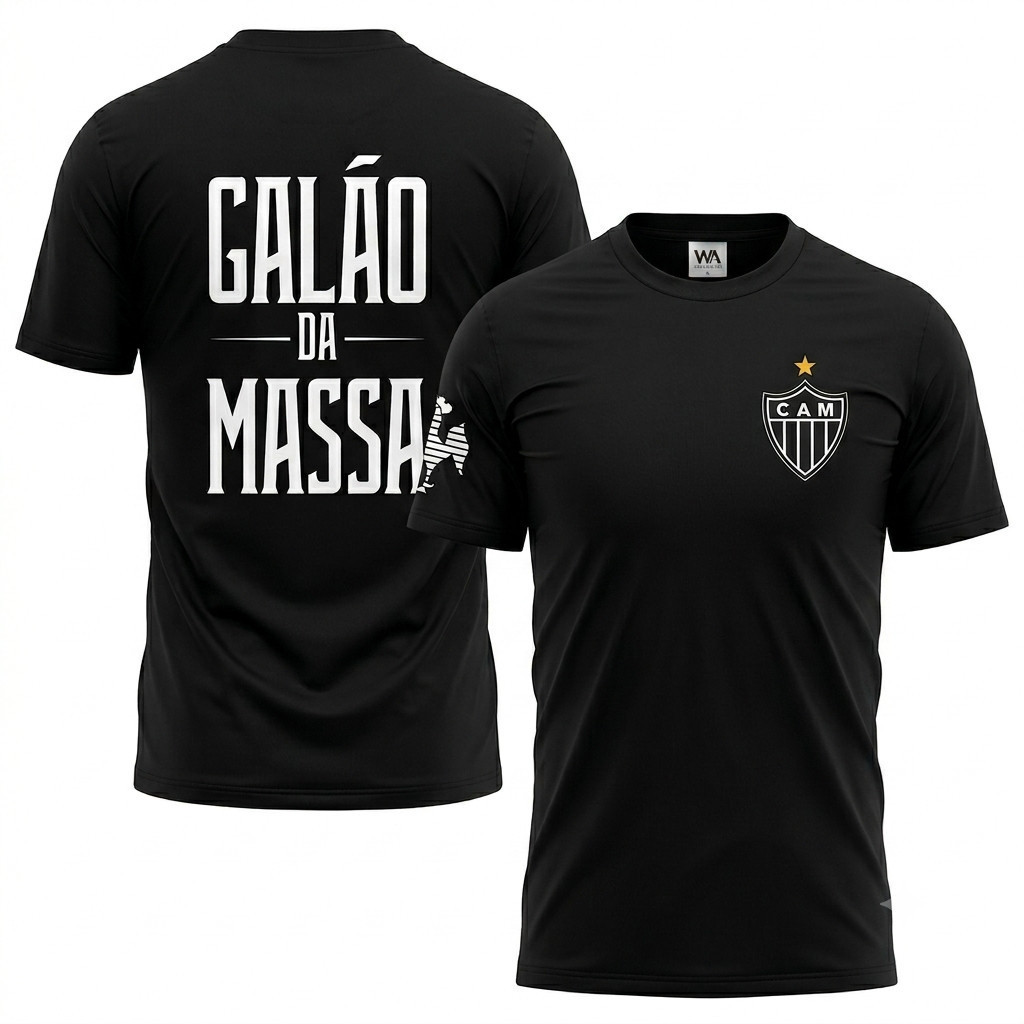 Camiseta Atletico Masculina Time Mineiro Confortável Camisa Básica Galo da Massa Torcedor Fanatico Blusa de Time Galo