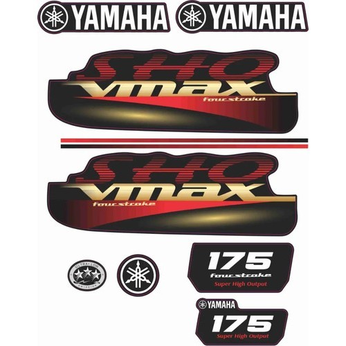 Yamaha Vmax 175 Hp Motor De Popa Decalques Adesivo
