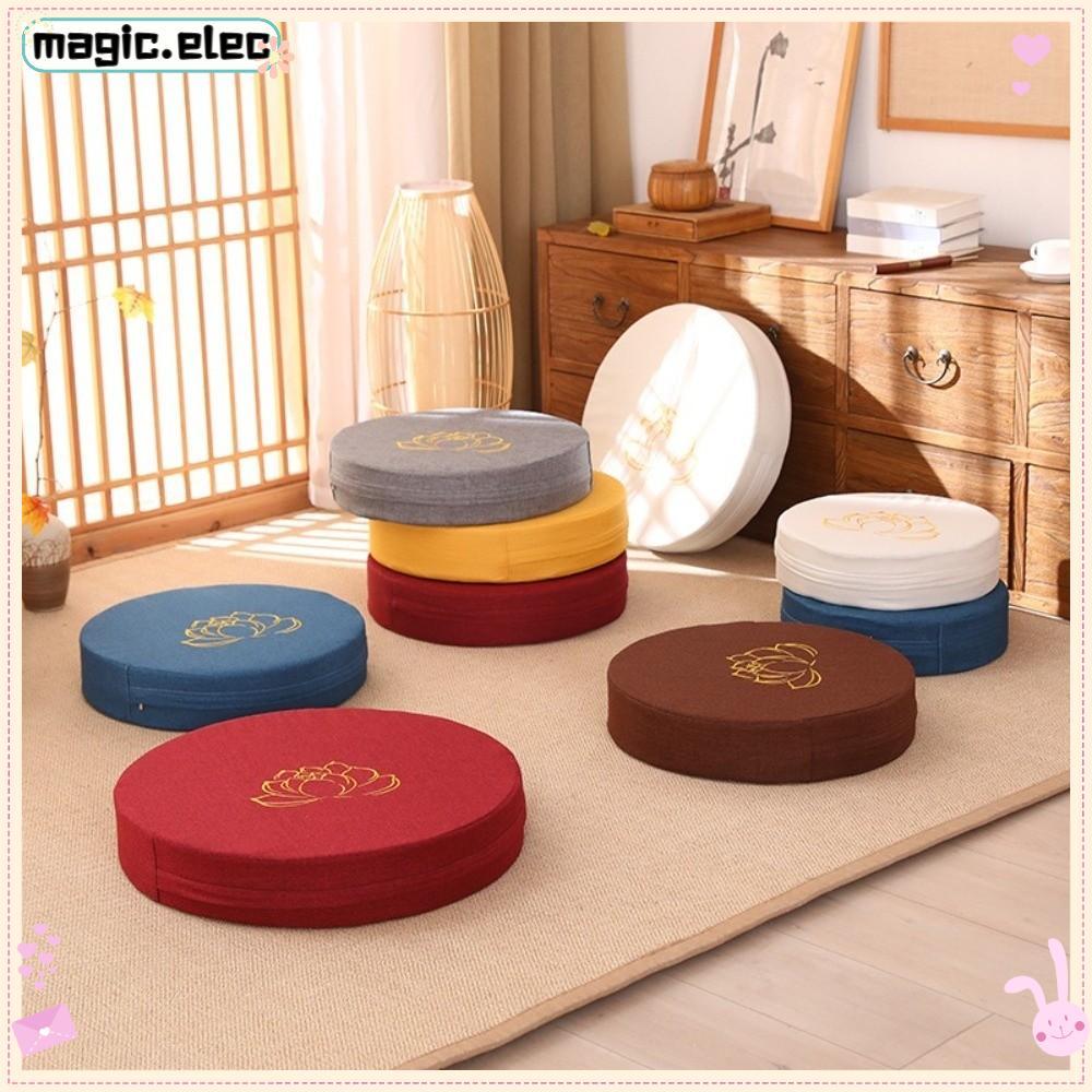 Almofada Mágica Para Meditação De Ioga , Travesseiro Redondo Lavável Com Encosto , Tapete De Tatami Capa Removível Borda