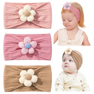 3 Pçs/set Macio Náilon Bandana Adequado Para Bebês Recém-Nascidos Meninas Flor Elástica Hairband Turbante Criança Acessó em Oferta na Shopee