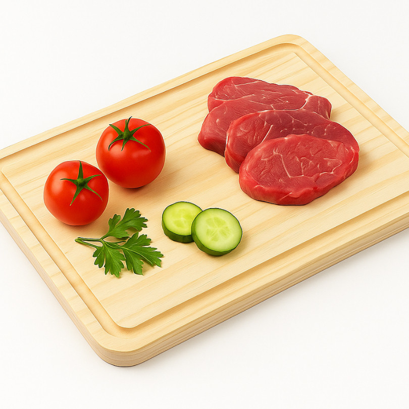 Tábua Lisa de Madeira – Tábua de Carne com Canaleta | Resistência e Praticidade