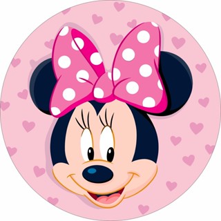 Painel Redondo Minnie Rosa | Festa Infantil Menina Princesa | Tecido Premium 150x150cm 50x50cm em Oferta na Shopee
