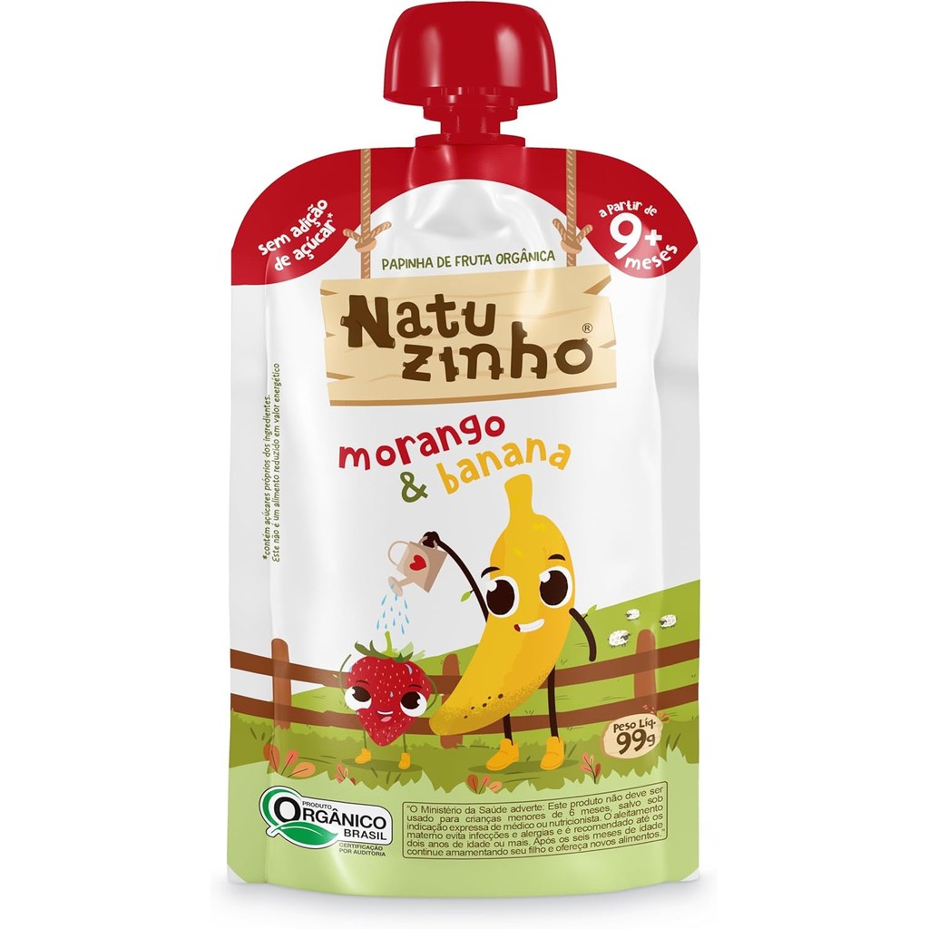 Papinha Orgânica Natuzinho Morango &amp; Banana 99g