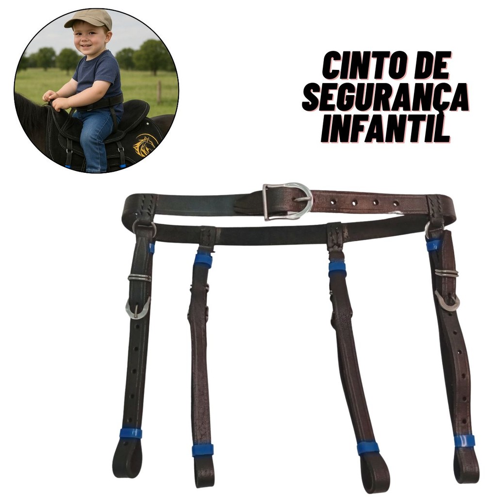 Cinto De Segurança Infantil Para Sela de montaria cavalgada uso para proteção da crianças