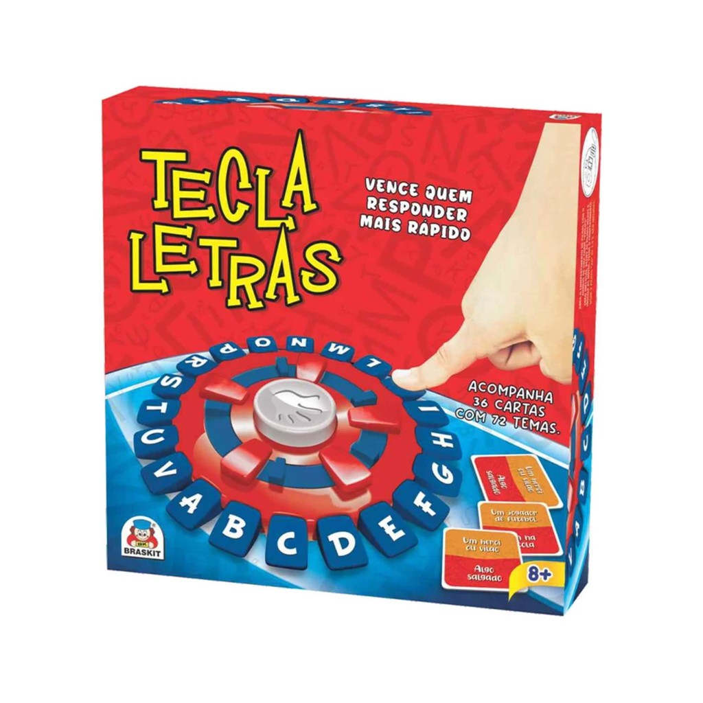 Jogo Tecla Letras c/ 36 cartas com 72 temas Braskit Brinquedo Educativo Alfabetização Criança em Oferta na Shopee