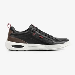 Sapatênis Casual Masculino Couro Ferracini Confortável Elástico Pulse Preto 2271B