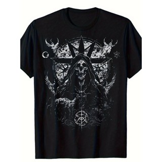 Camiseta Unissex Premium Plus size Gothic Satan Skull Básica Oversized 100% Algodão Confecção Própria em Oferta na Shopee