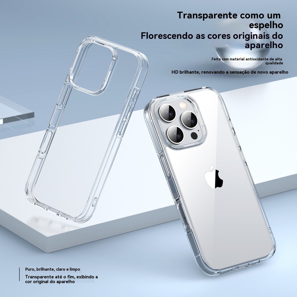 Capa Capinha Space Transparente Acrílico TPU Case Apple IPhone 7 8 Plus 11 ProMax 12 13 14 16 Pro Max Plus