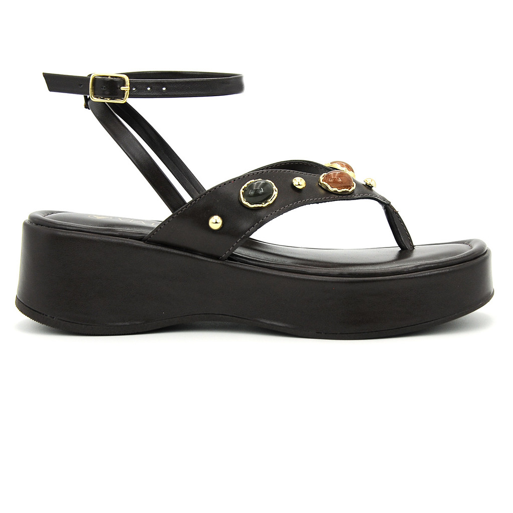 Sandalia Feminina Via Uno Original Papete Pedraria Moda 060