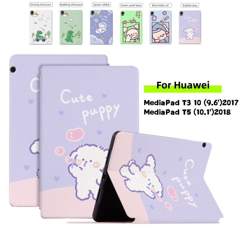 Para Huawei MediaPad T3 10 9.6 " T5 10.1 " AGS2-W09 W19 L09 L03 AGS Bonito Desenho Animado Tablet Capa Protetora Flip St