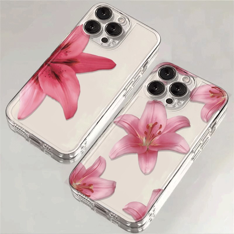 Capinha Capa Material transparente TPU Padrão de flores Samsung A04 A05 A15 A23 A32 A34 A35 A50 A52 A55 A72