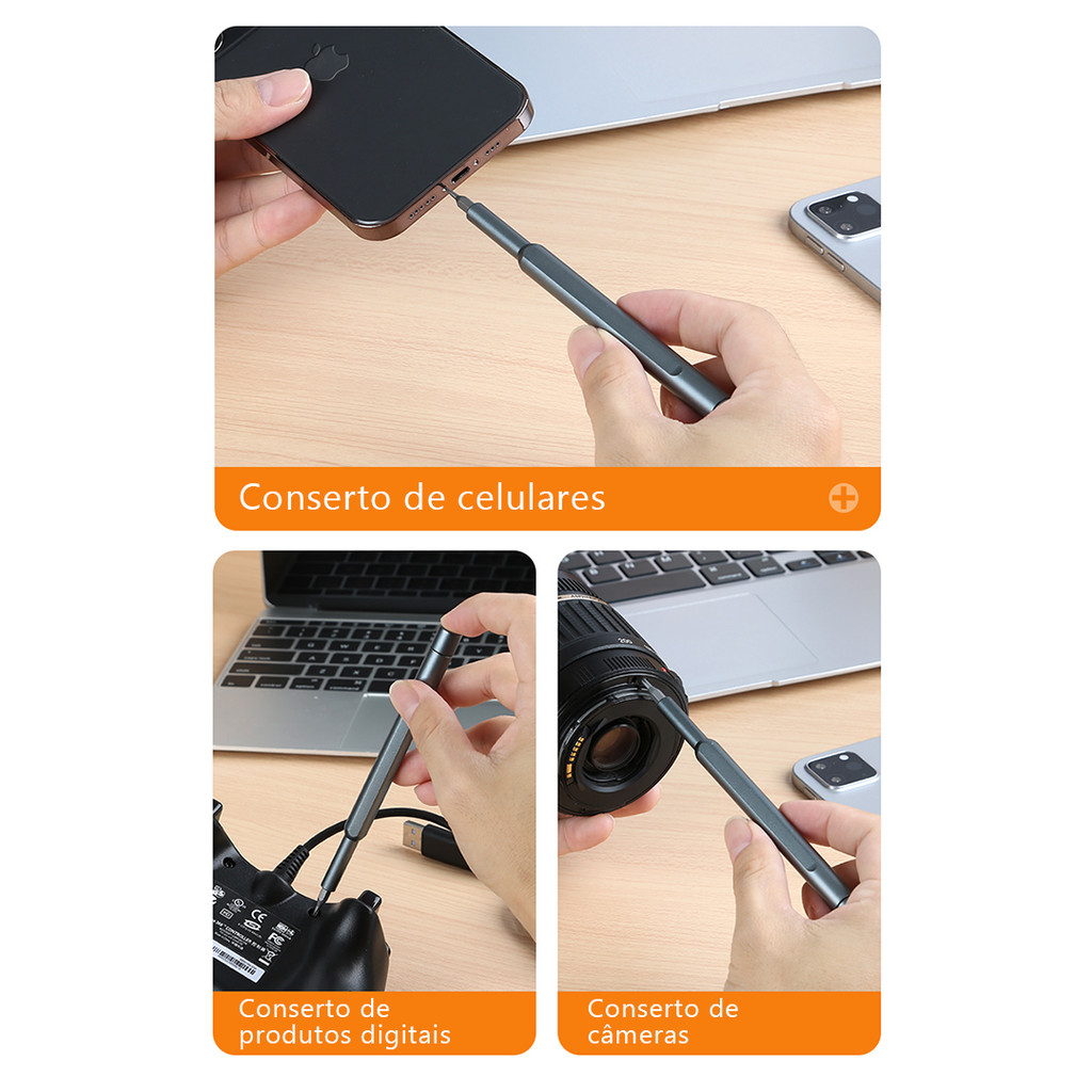 Kit Chave de Precisão 25 em 1 King'sdun Bits S2 ABS para Manutenção de Celulares e Reparos