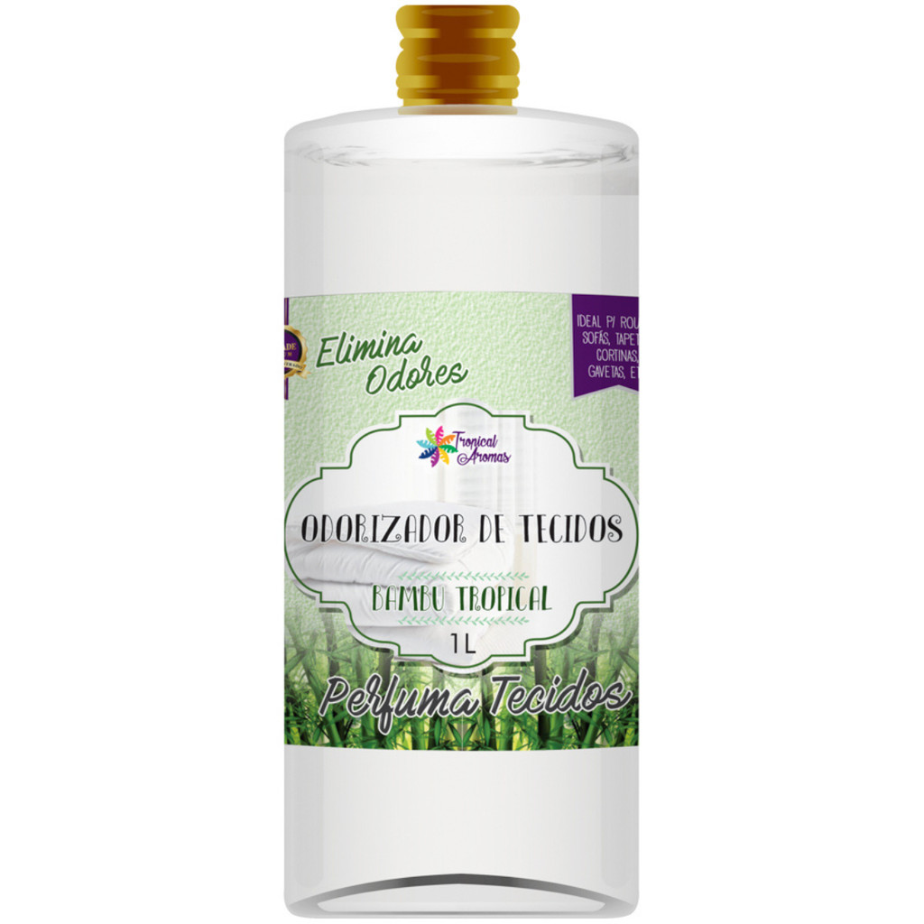  Refil Perfumado Odorizador de Tecidos Bambu 1L Tropical Aromas