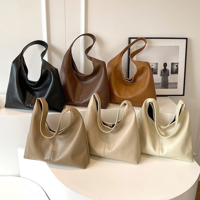 Bolsa tote feminina estilo coreano casual – grande capacidade, ombro, bolsa de trabalho moderna em Oferta na Shopee