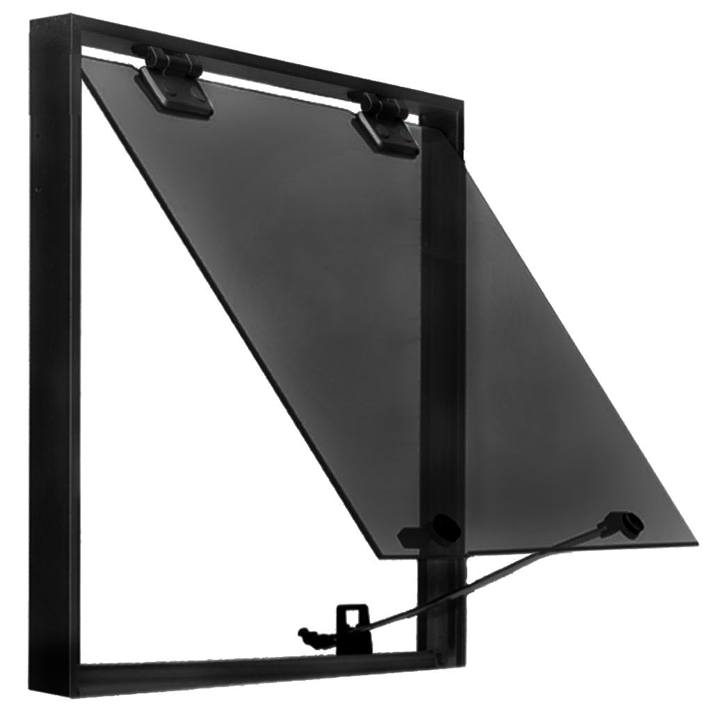 JANELA MAXIM-AR VIDRO FUMÊ TEMPERADO 60X60 ALUMINIO PRETO
