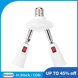 360 Graus Ajustável-Adaptador De Soquete Divisor E27 2 Em 1 . De Lâmpada LED Padrão E27