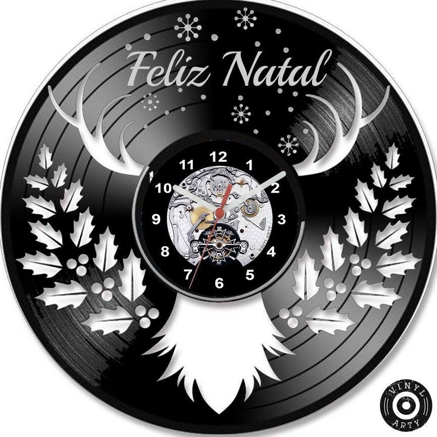 Relógio de Parede Relógio de parede Natal - Relógio De Relógios de parede 30cm Disco de Vinil Decora