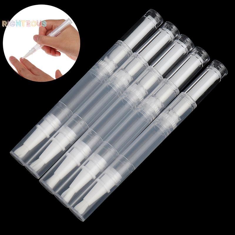 Rightrous 5 Peças 3ML Óleo De Nutrição Para Unhas Garrafa Vazia Com Aplicador De Pincel Ferramentas Novo em Oferta na Shopee