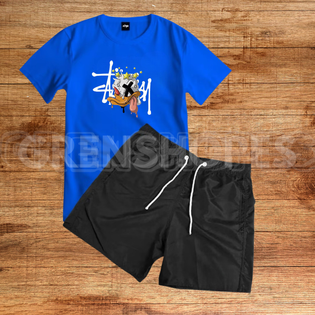 Camiseta E Bermuda Tectel Conjunto Kit Estampo Pato M Camisa Masculina Premium