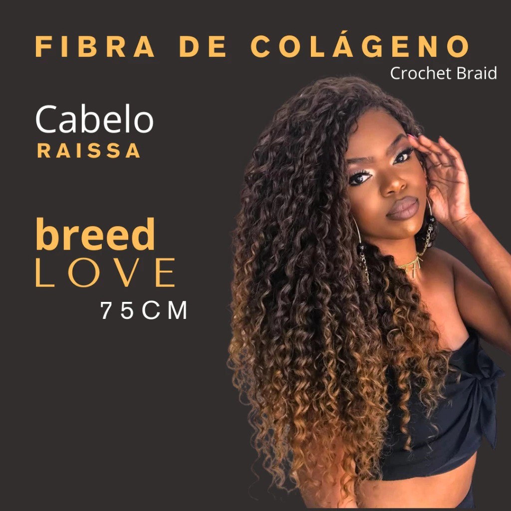 Cabelo Fibra de Colágeno Crochet Braids Raissa 320g 75cm 4peças em Oferta na Shopee